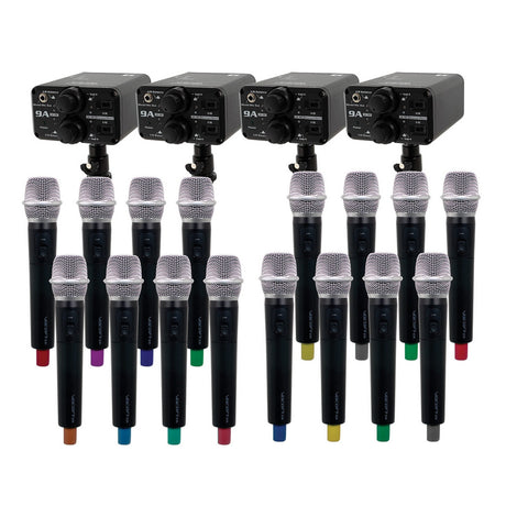 VocoPro FIELD-QUAD-FILM-16H Portable 16 Handheld Field/Camera-Mountable Wireless Microphone System
