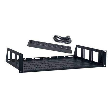 Lowell USVAC-214 USV Utility Shelf + AC Power Strip 2U