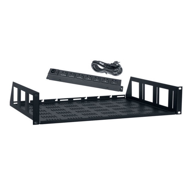 Lowell USVAC-214 USV Utility Shelf + AC Power Strip 2U