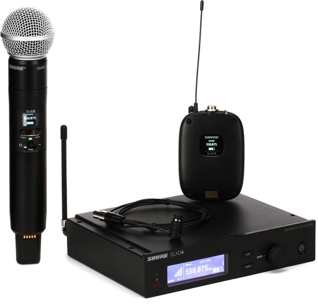 Shure SLXD124/85 Wireless Lavalier and SM58 Handheld Combo Microphone System - G58: 470 - 514 MHz