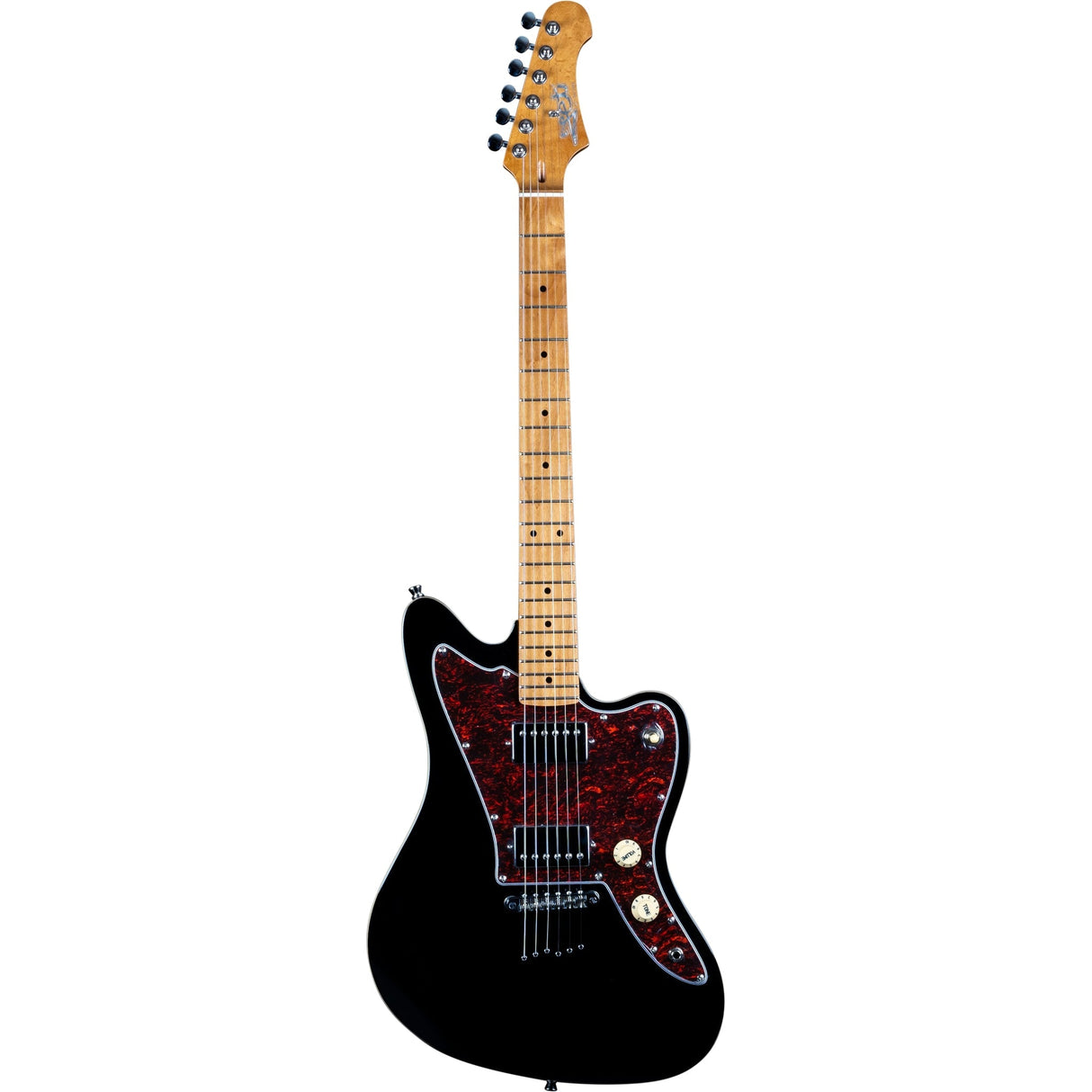 JET Guitars JJ-350 Canadian Roasted Maple Basswood Electric Guitar Black - guitar