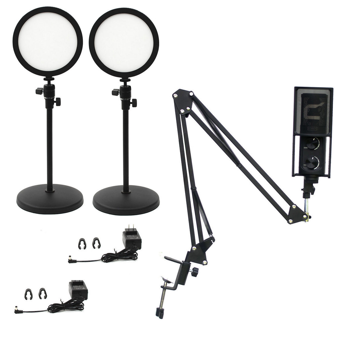Ikan HomeStream Video Kit 2 with 2 Desktop Lights Podcast Mic and Adjustable Arm