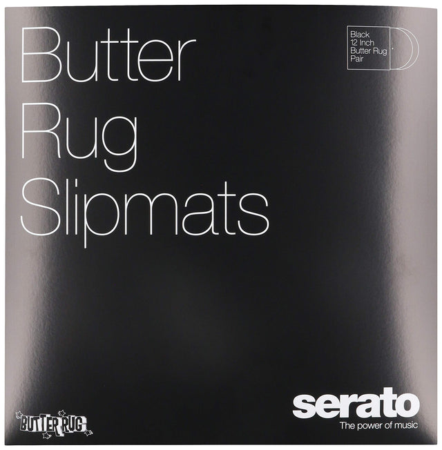 Serato 12-Inch Butter Rug Slipmat Black Mat White Logo