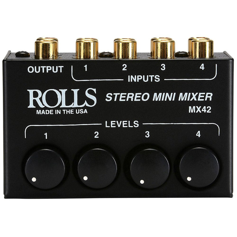 Rolls MX42 Stereo 4 Channel Mixer RCA Passive