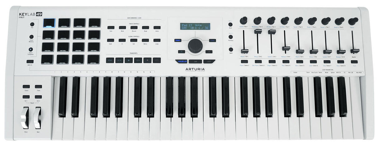 Arturia KeyLab MkII 49 Key MIDI Keyboard Controller White (Used) - used