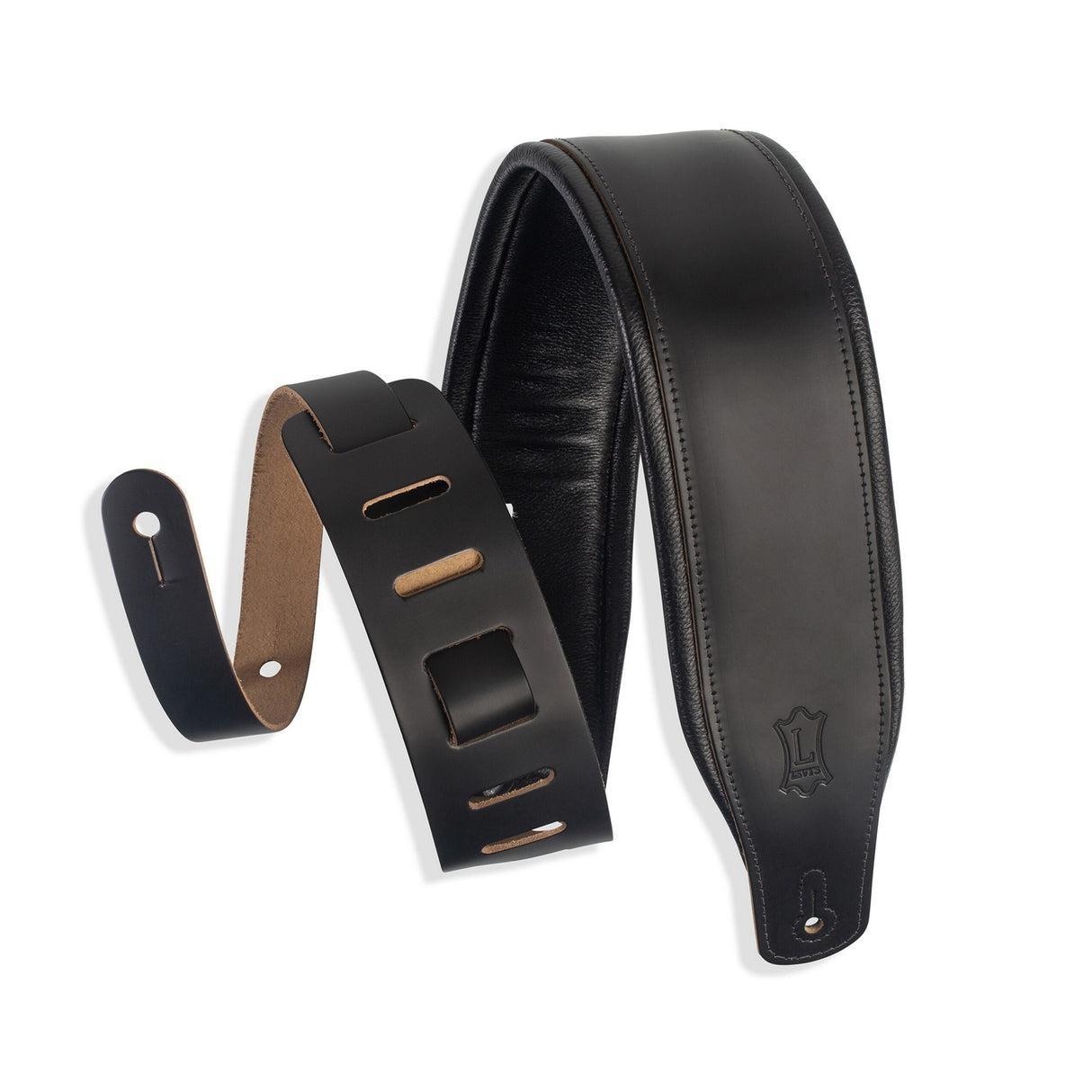 Levy’s Favorite Padded Leather Guitar Strap Black - accessories
