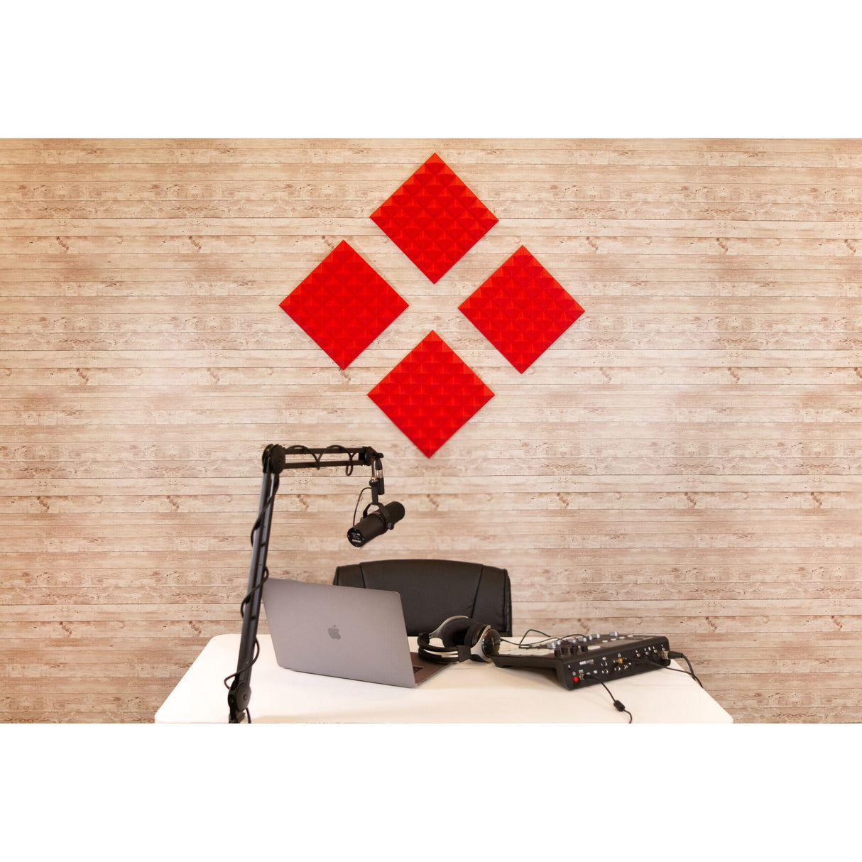 Gator GFW-ACPNL1212PRED-4PK 12 x 12-Inch Acoustic Pyramid Panel Red 4-Pack