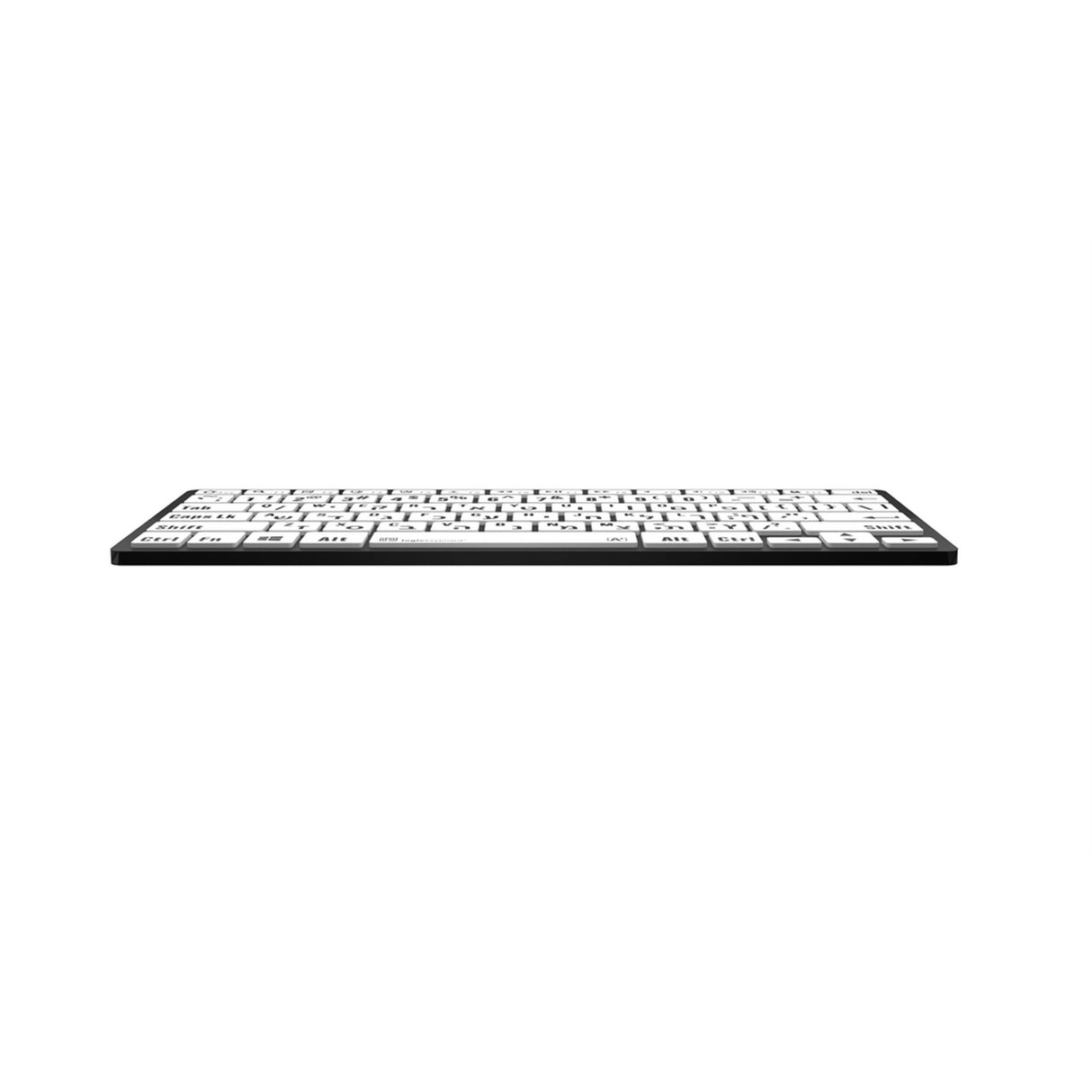 Logickeyboard LKB-LPBW-BTPC-IS LargePrint Black/White PC Bluetooth Mini Keyboard, Hebrew and US English