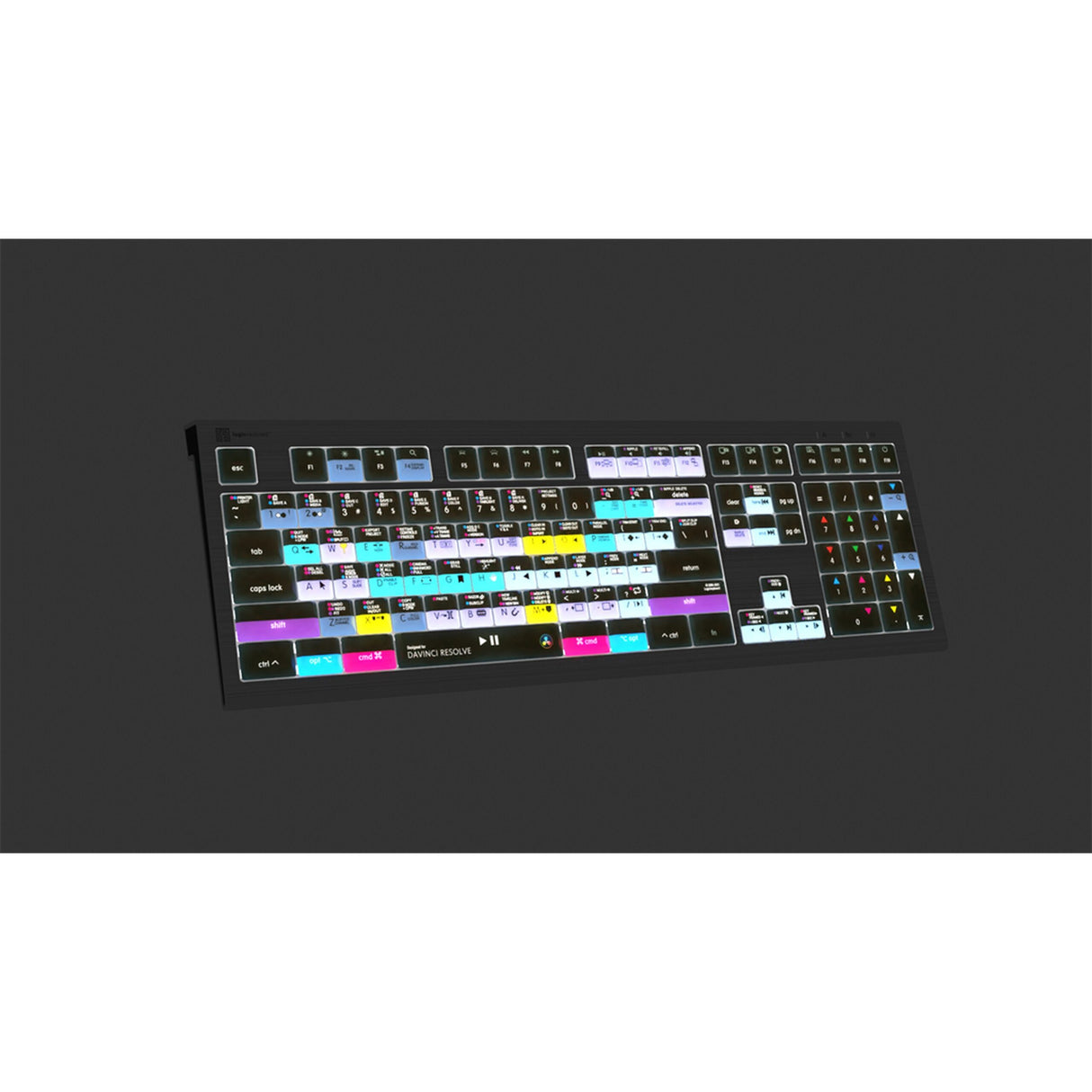 Logickeyboard LKB-RESB-A2M-US Davinci Resolve 17 Mac Astra 2 Backlit Shortcut Keyboard