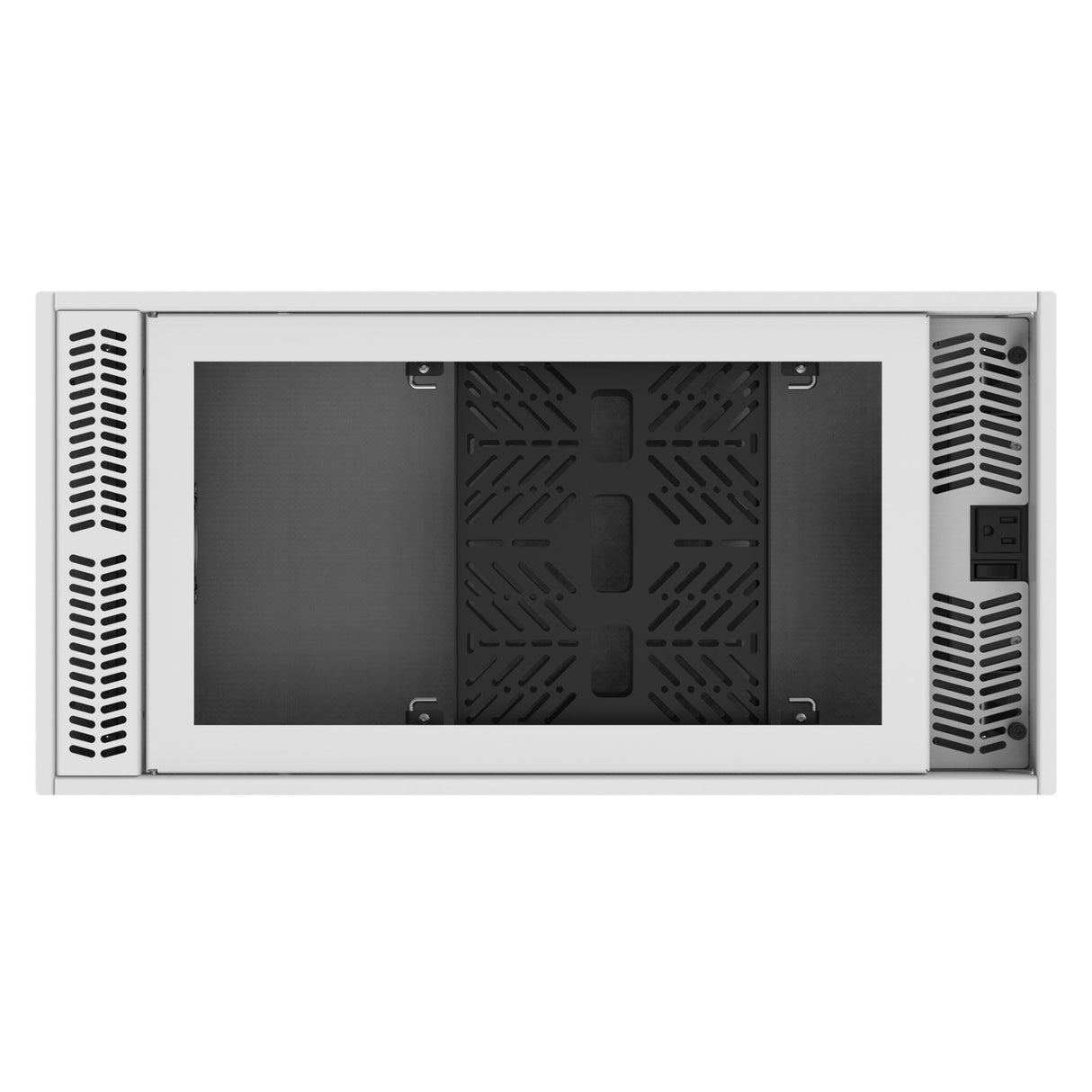 AtlasIED CR212 Series Ceiling-Mount Rack with 2RU Half-Width AmbiTILT Shelf and Integrated AC Power Pack, Fits 12-Inch by 24-Inch Ceiling Tiles