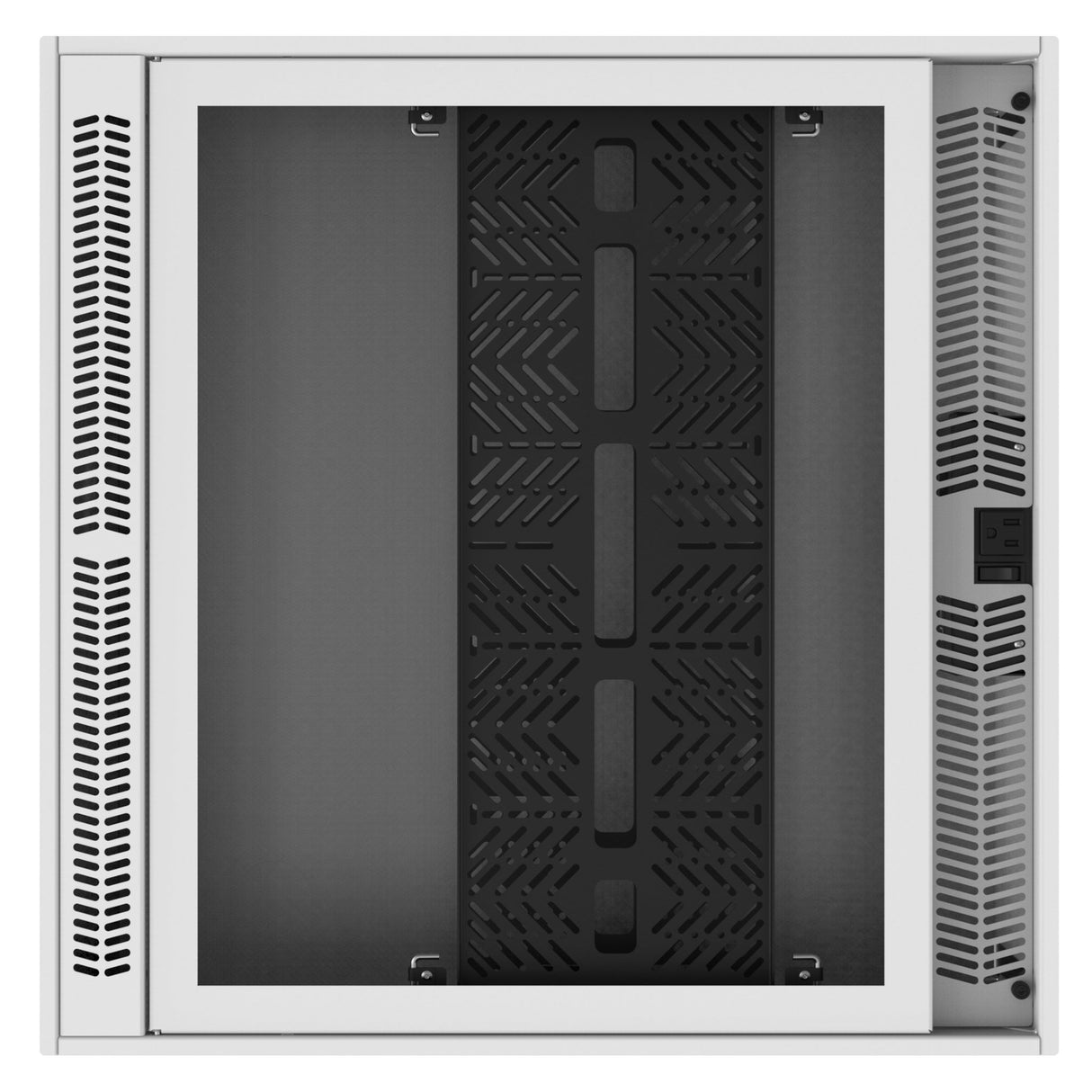 AtlasIED CR222 Series Ceiling-Mount Racks with 2RU Half-Width AmbiTILT Shelf and Integrated AC Power Pack