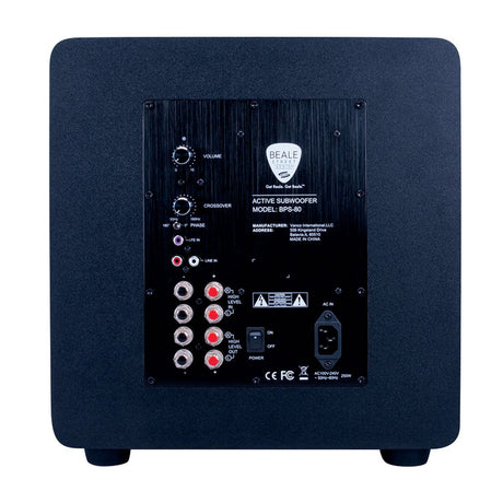 Beale Street Audio BPS-80 8-Inch In-Room Subwoofer with 200W Built-In Amplifier Black