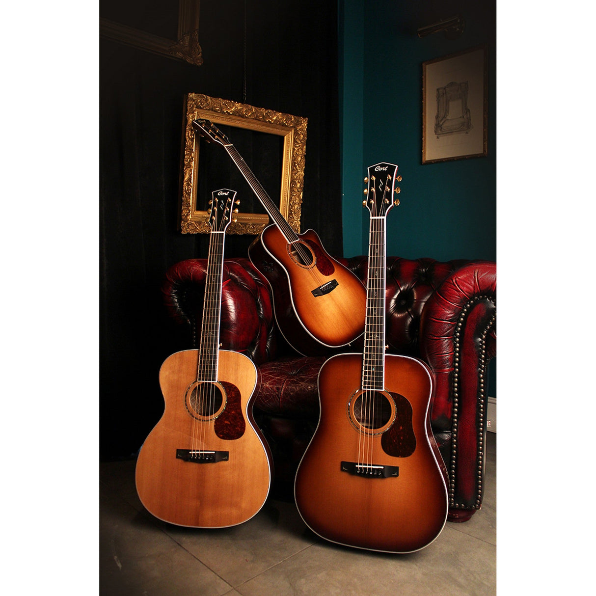 Cort GOLD D8 Acoustic-Electric Guitar Dreadnought Light Burst - guitar