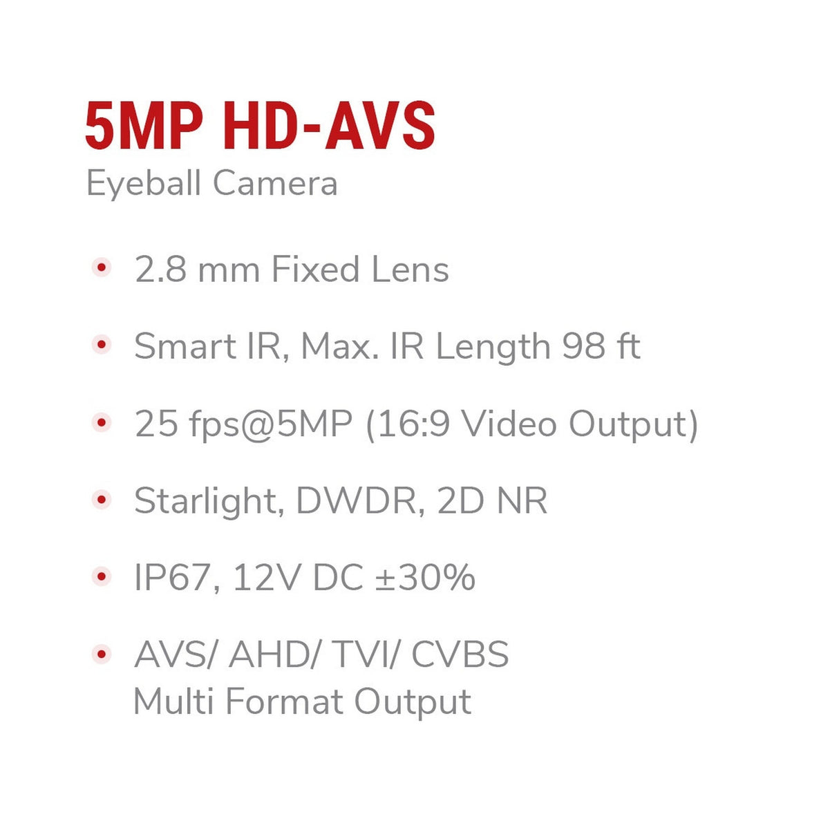 IC Realtime HDEG-E50F-IR-M4 5MP HD-AVS Dome Security Camera, 2.8mm Fixed Lens, 98ft Smart IR Night Vision, Built-in Mic, Indoor/Outdoor