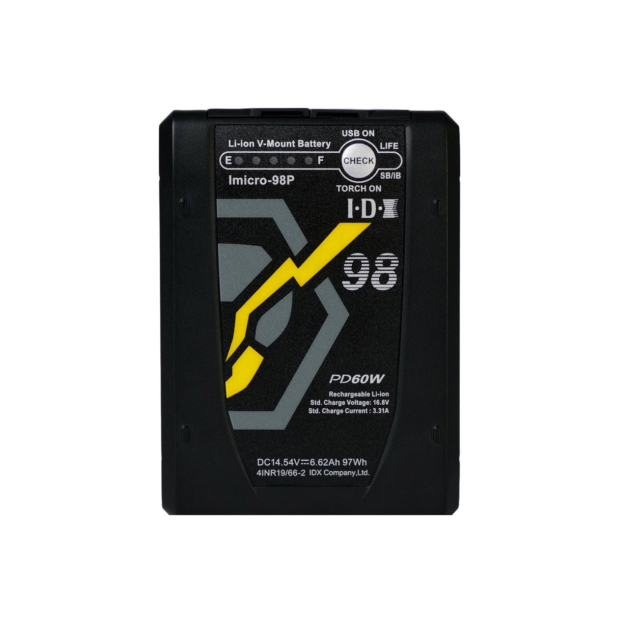 IDX IMICRO‑98P 97Wh Camera Battery with USB‑C PD and Dual D‑Tap, V-Mount