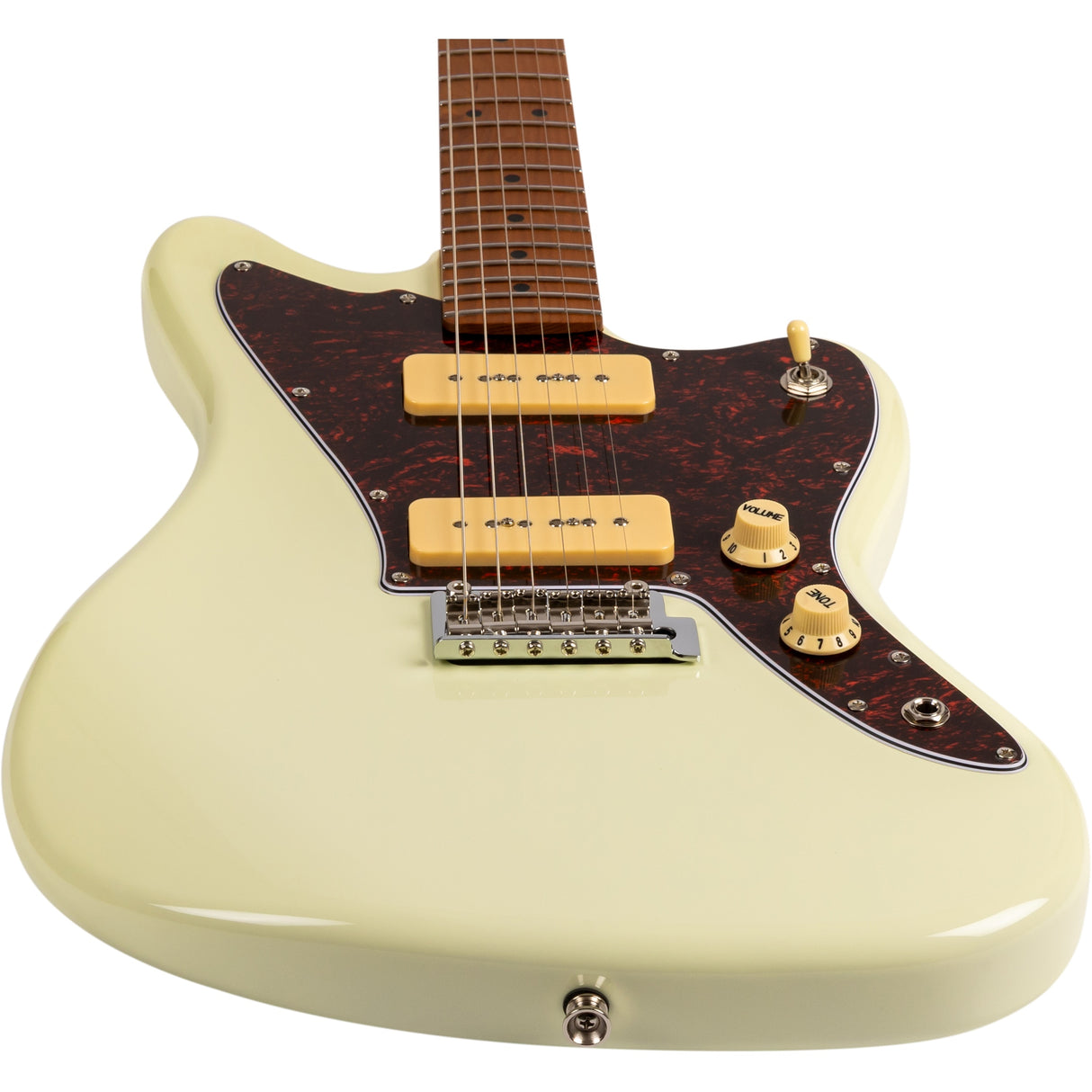 Jet Guitars JJ-300 P90 OW Electric Guitar, Olympic White Finish