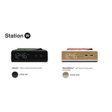 Nonstop Station W Hotel Alarm Clock with Qi Wireless Charging and USB-C/USB-A