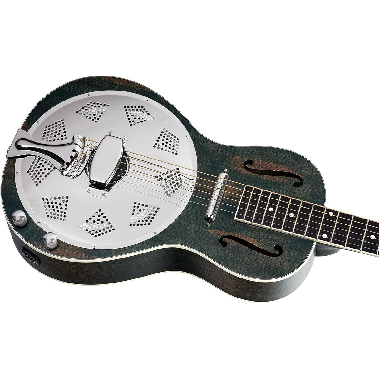 Ortega Guitars RRG30E-DD Americana Series Resonator Guitar Distressed Satin Denim