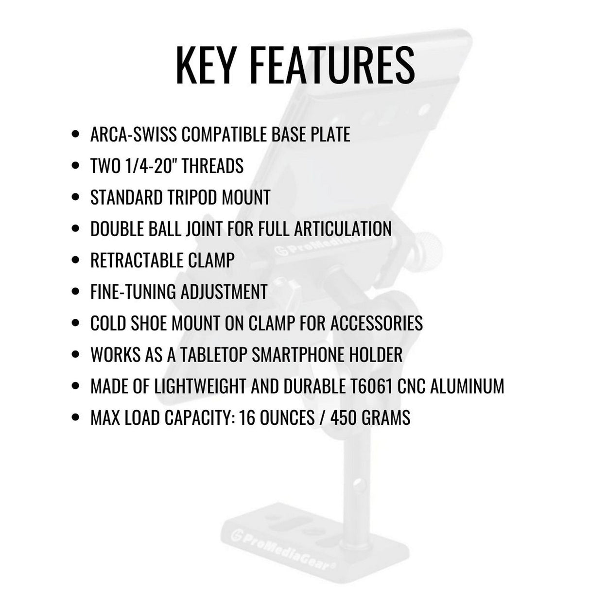 ProMediaGear TR03 Professional Smartphone Clamp