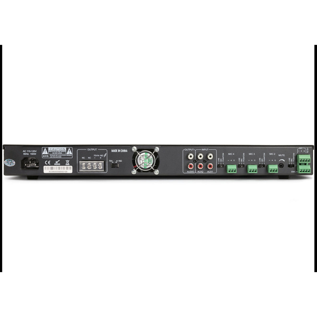 Pure Resonance Audio Paging Sound System with (6) SP8 Drop Tile Ceiling Speakers, RMA120BT Rack Mount Bluetooth Mixer Amplifier, and PTT1 Push-to-Talk Microphone