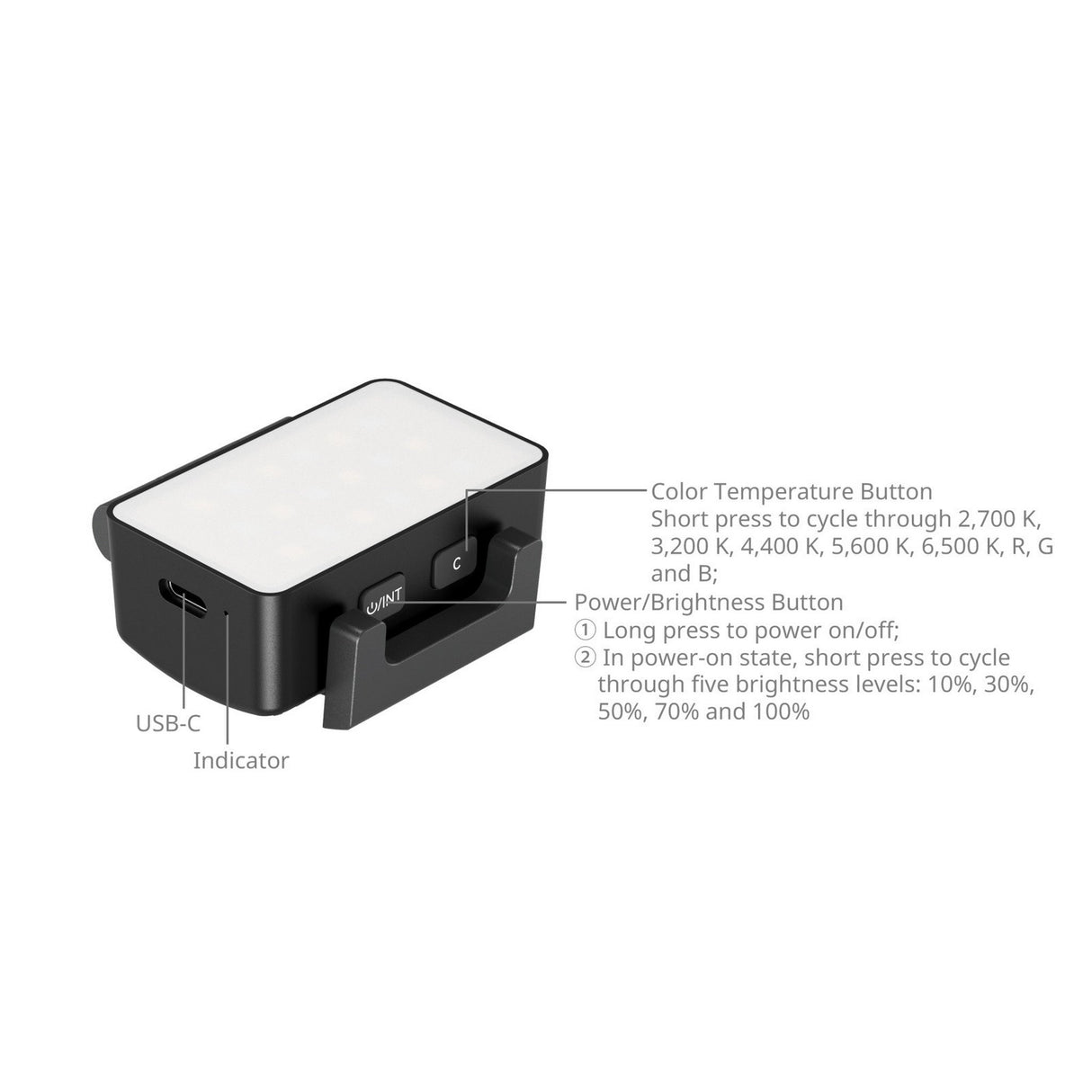 SmallRig 5745 RGBWW LED Video Light for DJI Osmo Pocket 3