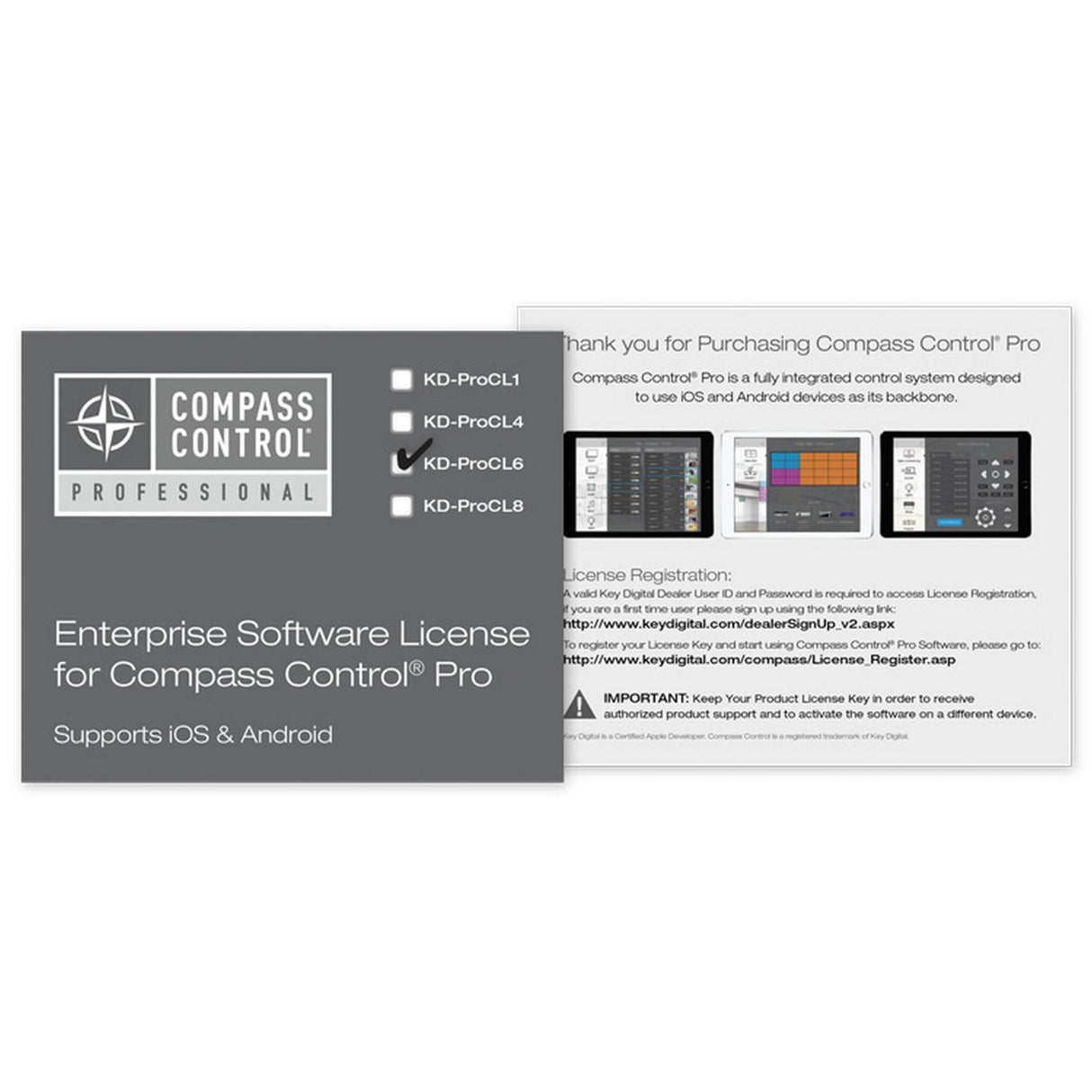 Key Digital KD-ProCL6 Enterprise Software License for Compass Control 6-Unit