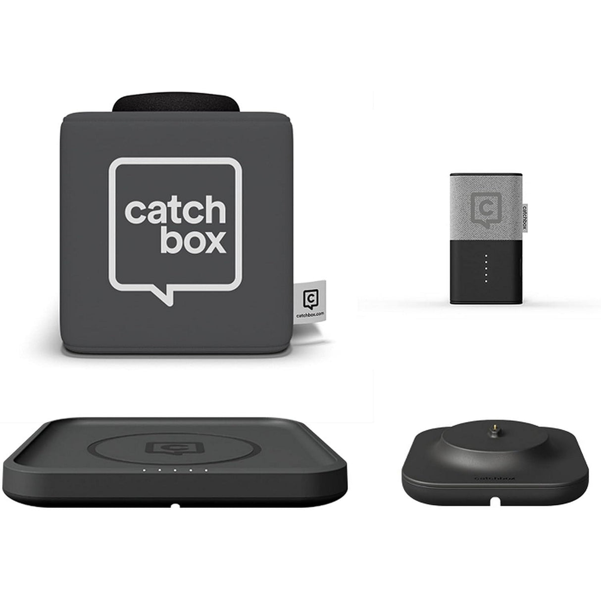 Catchbox Plus Throwable Microphone System with 1 Cube 1 Clip 1 Hub Receiver 1 Wireless Charger and 1 Dock (Old Version)