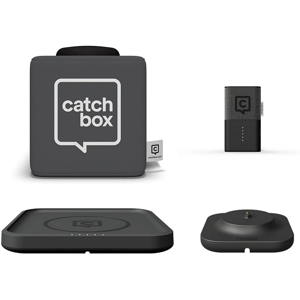 Catchbox Plus Pro Throwable Microphone System with 1 Cube 1 Clip 1 Hub Receiver 1 Wireless Charger and 1 Dock (Old
