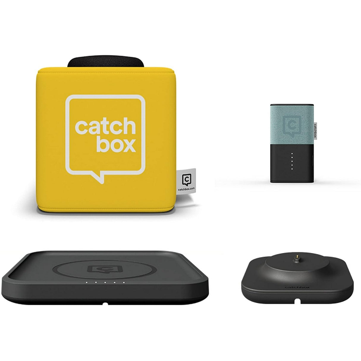 Catchbox Plus Pro Throwable Microphone System with 1 Cube 1 Clip 1 Hub Receiver 1 Wireless Charger and 1 Dock (Old
