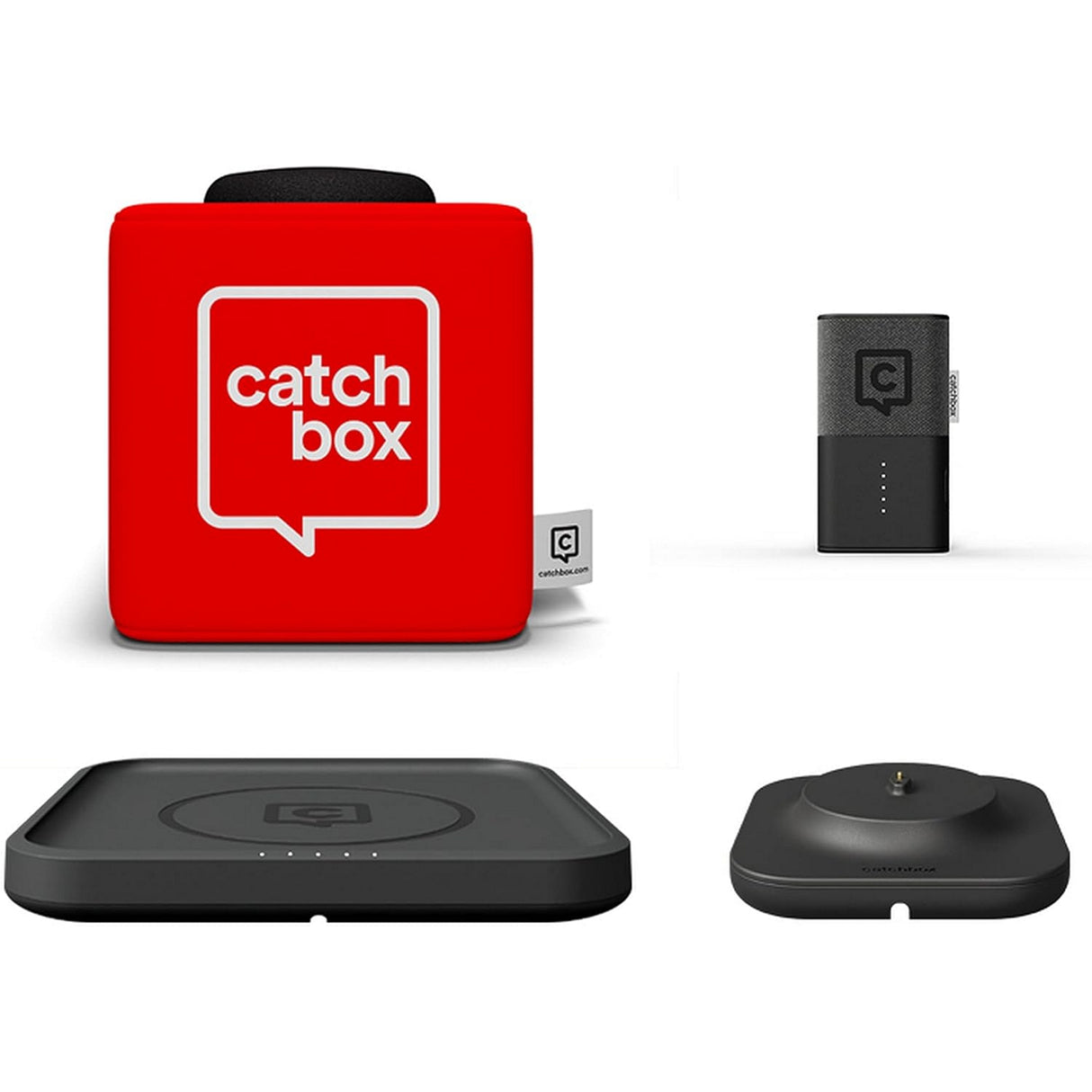 Catchbox Plus Pro Throwable Microphone System with 1 Cube 1 Clip 1 Hub Receiver 1 Wireless Charger and 1 Dock (Old