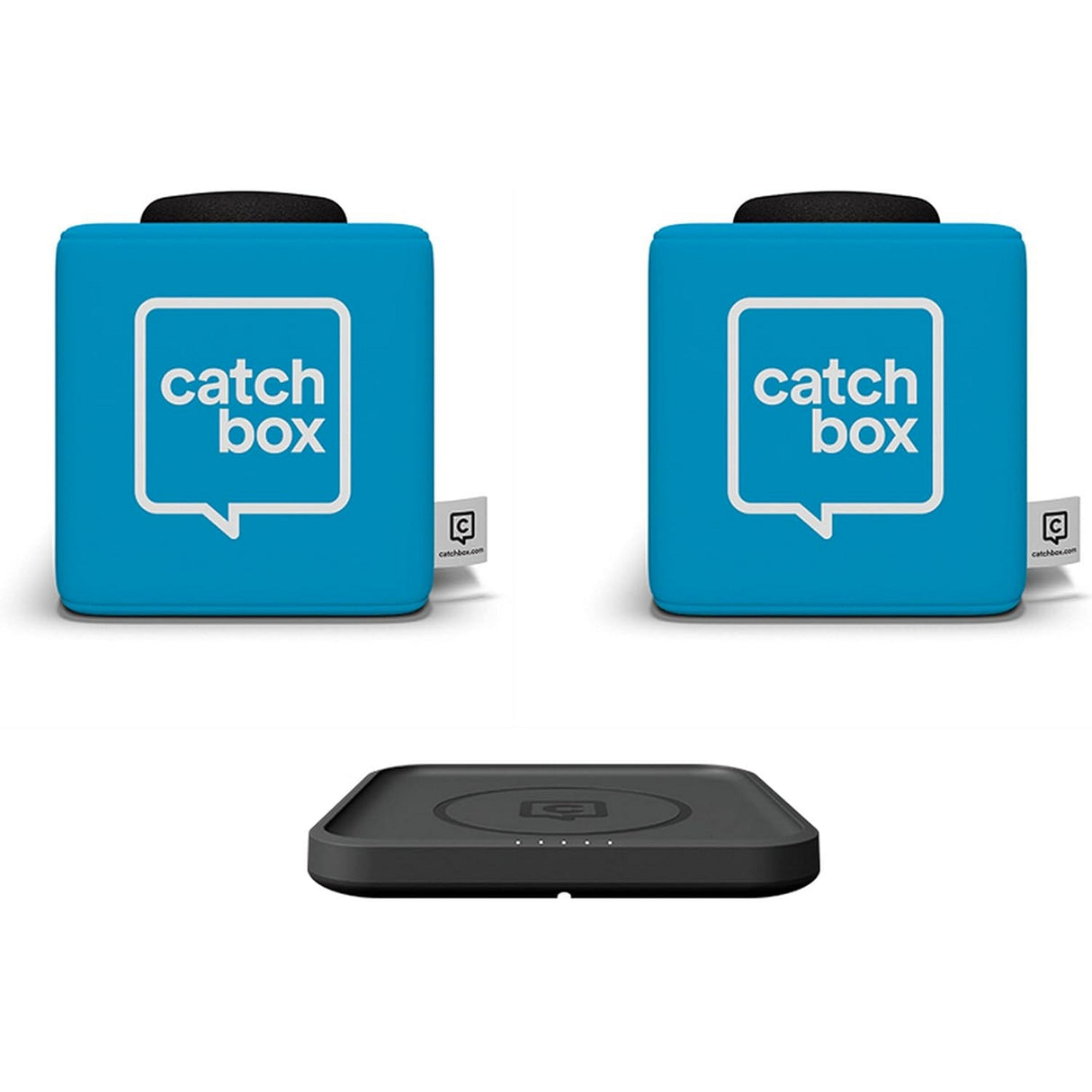 Catchbox Plus Pro Throwable Microphone System with 2 Cubes 1 Hub Receiver and 1 Wireless Charger (Old Version) - Blue