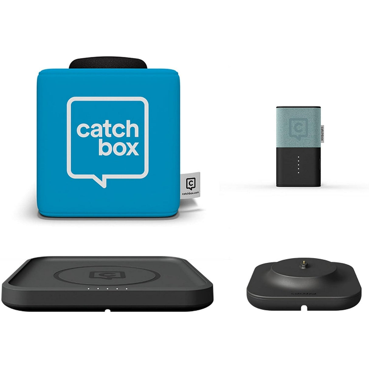 Catchbox Plus Pro Throwable Microphone System with 1 Cube 1 Clip 1 Hub Receiver 1 Wireless Charger and 1 Dock (Old