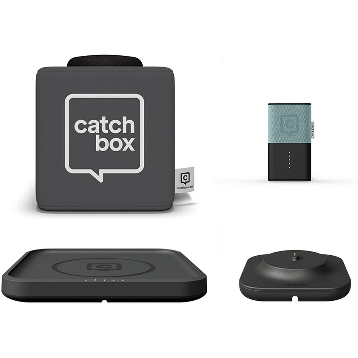 Catchbox Plus Pro Throwable Microphone System with 1 Cube 1 Clip 1 Hub Receiver 1 Wireless Charger and 1 Dock (Old