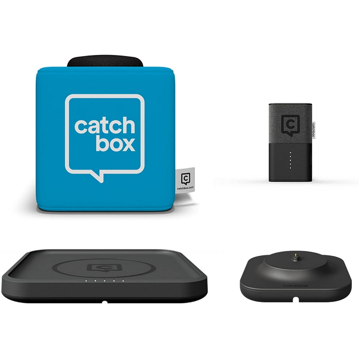 Catchbox Plus Throwable Microphone System with 1 Cube 1 Clip 1 Hub Receiver 1 Wireless Charger and 1 Dock (Old Version)