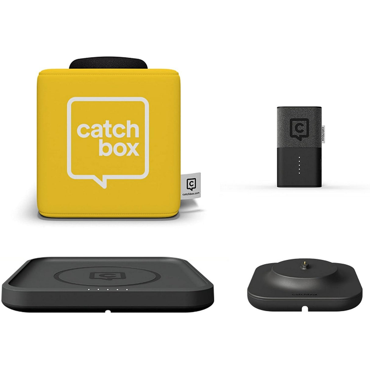 Catchbox Plus Throwable Microphone System with 1 Cube 1 Clip 1 Hub Receiver 1 Wireless Charger and 1 Dock (Old Version)