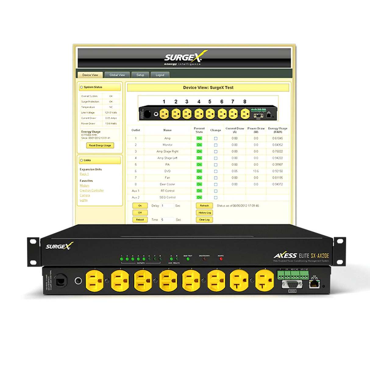 SurgeX SX-AX20E-15L Axess ELITE IP Connected Surge Eliminator/Power Conditioner L-20 Plug