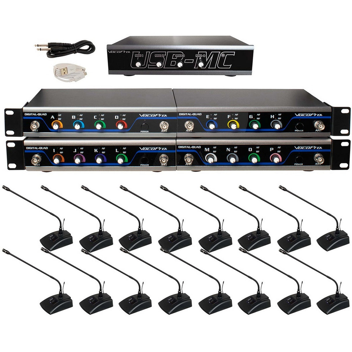 VocoPro USB-Conference-16 Wireless 16-Person Microphone/USB Interface Conferencing System 902-927.2 MHz