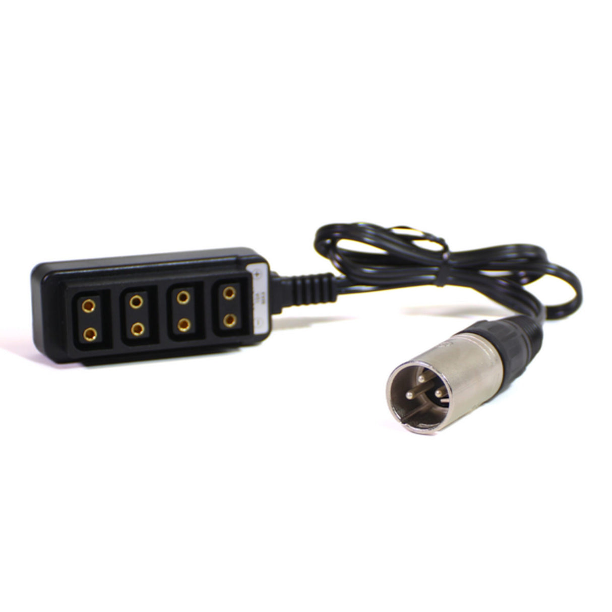 IndiPRO 3PNX4W 3-Pin Male XLR to 4 way D-Tap Splitter 22-Inch