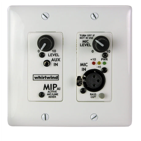 Whirlwind MIPAID 2-Gang Wall Input Plate with XLRF 3.5mm TRS Inputs White