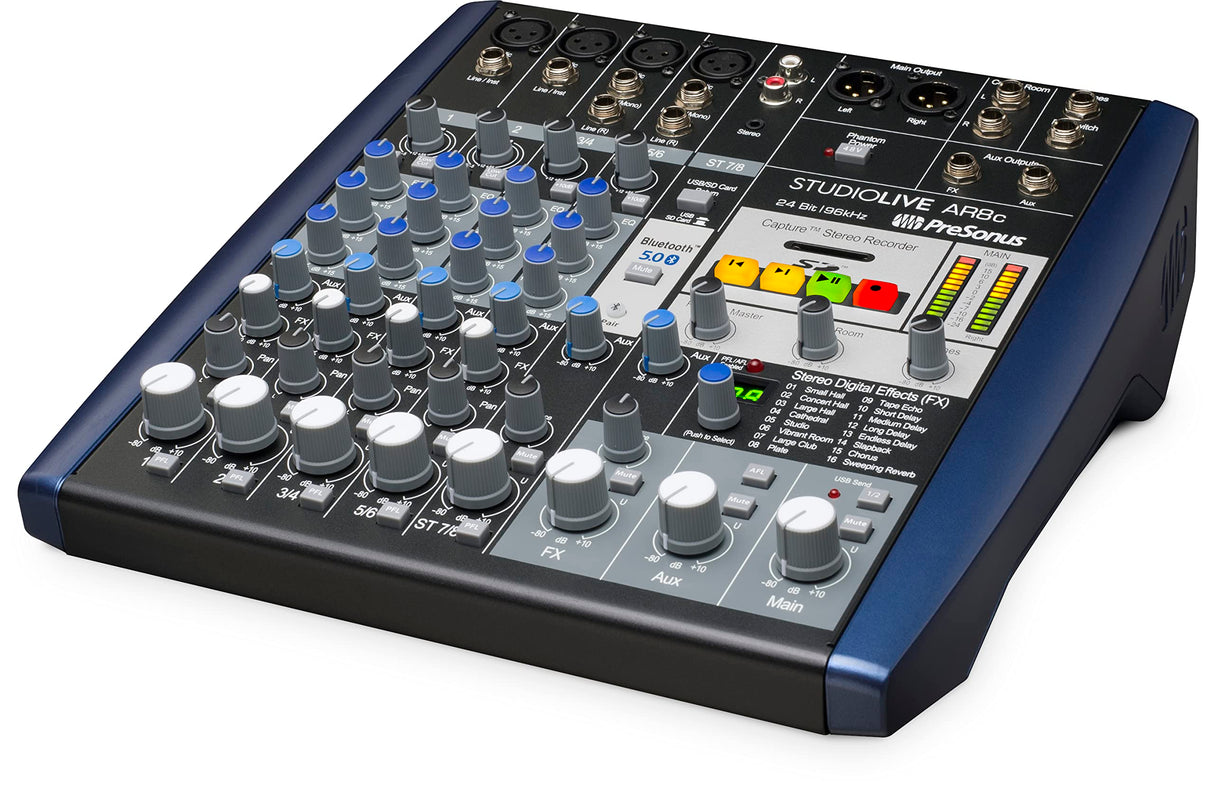 PreSonus StudioLive AR8c 8-Channel USB-C Audio Interface Analog Mixer and Stereo SD Recorder