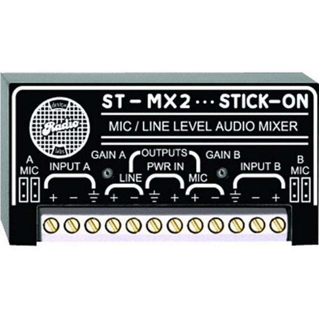 RDL ST-MX2 2-Channel Audio Mixer Microphone/Line Input and Output