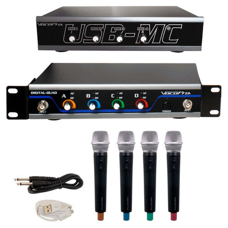 VocoPro USB-Acapella-4 Wireless 4-Channel Microphone/USB Interface System 902-927.2 MHz