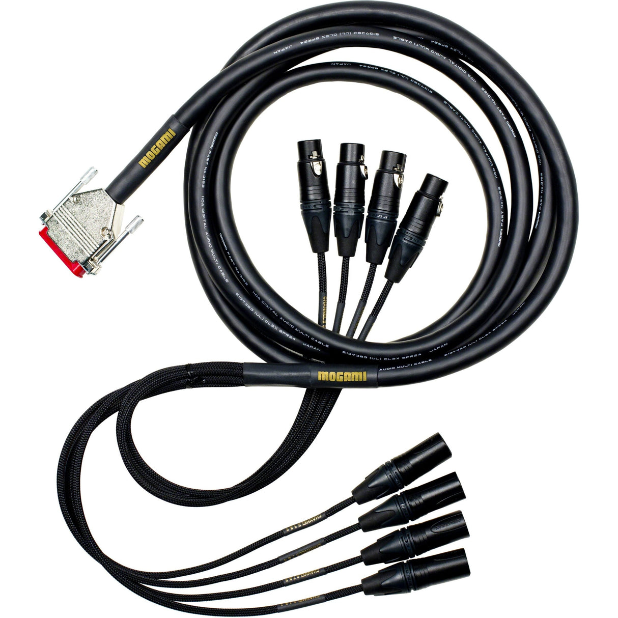 Mogami GOLD AES TD DB25 XLR-35 8-Channels In/Out Gold Contact DB25 to XLR Cable 35-Feet