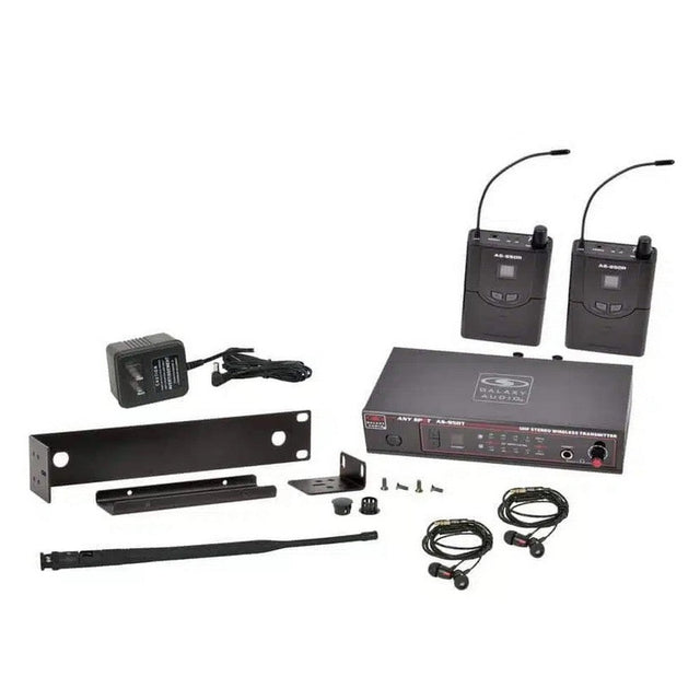 Galaxy Audio AS-950-2 16-Channel Stereo Wireless Personal In-Ear Monitor Twin System P2 470-494 MHz