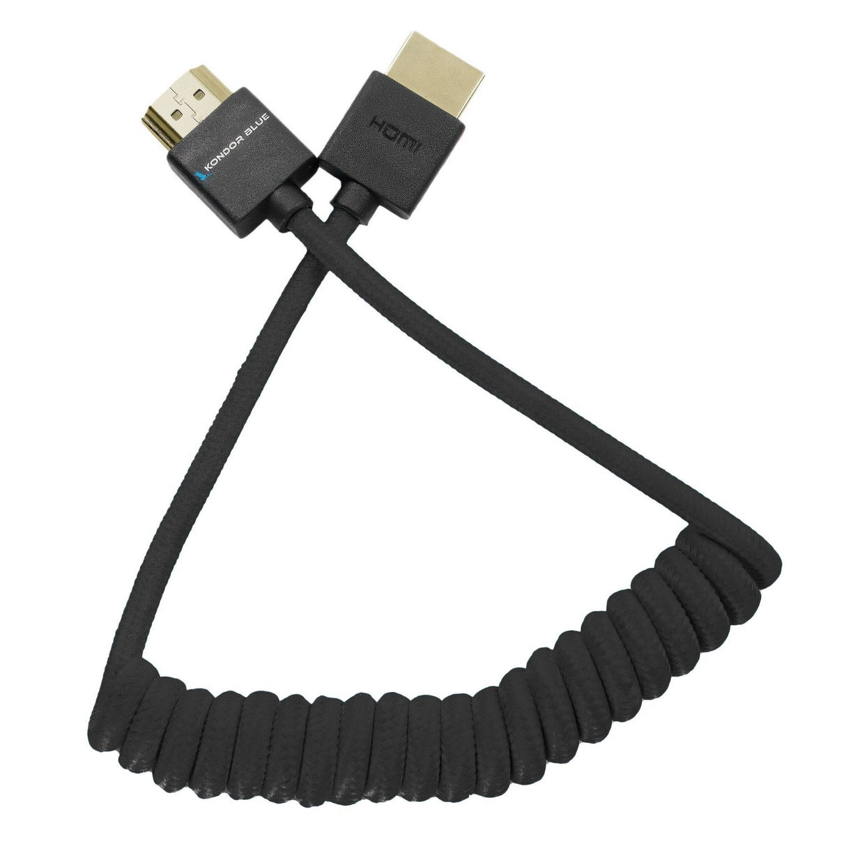 Kondor Blue Coiled Full HDMI Cable 12-24-Inch Black