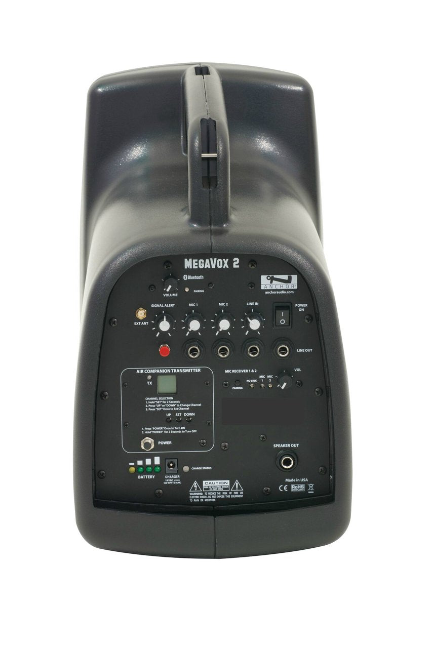 Anchor Audio MEGA2-XU2 MegaVox 2 powered PA speaker with AIR transmitter and dual wireless receiver