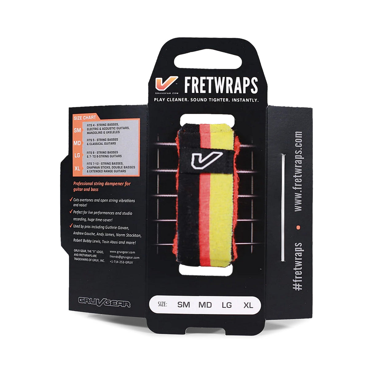 Gruv Gear FretWraps String Muter World Flags 1-Pack Medium Black/Red/Yellow - accessories
