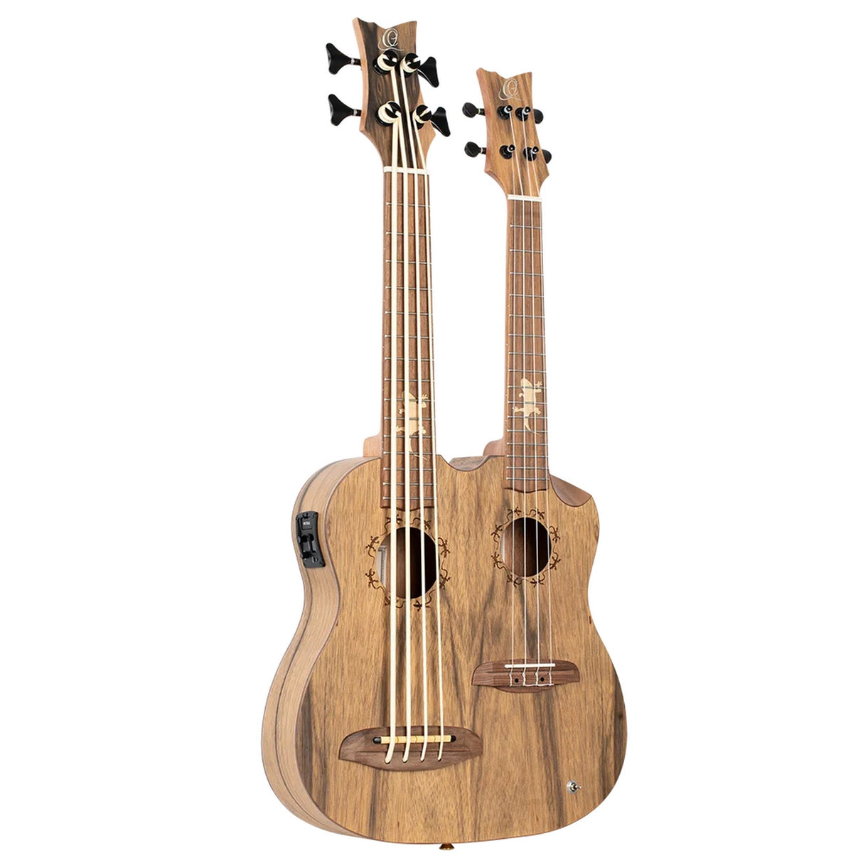 Ortega Guitars HYDRA-BSTE Custom Built Series 3/4 Double-Neck Ukulele