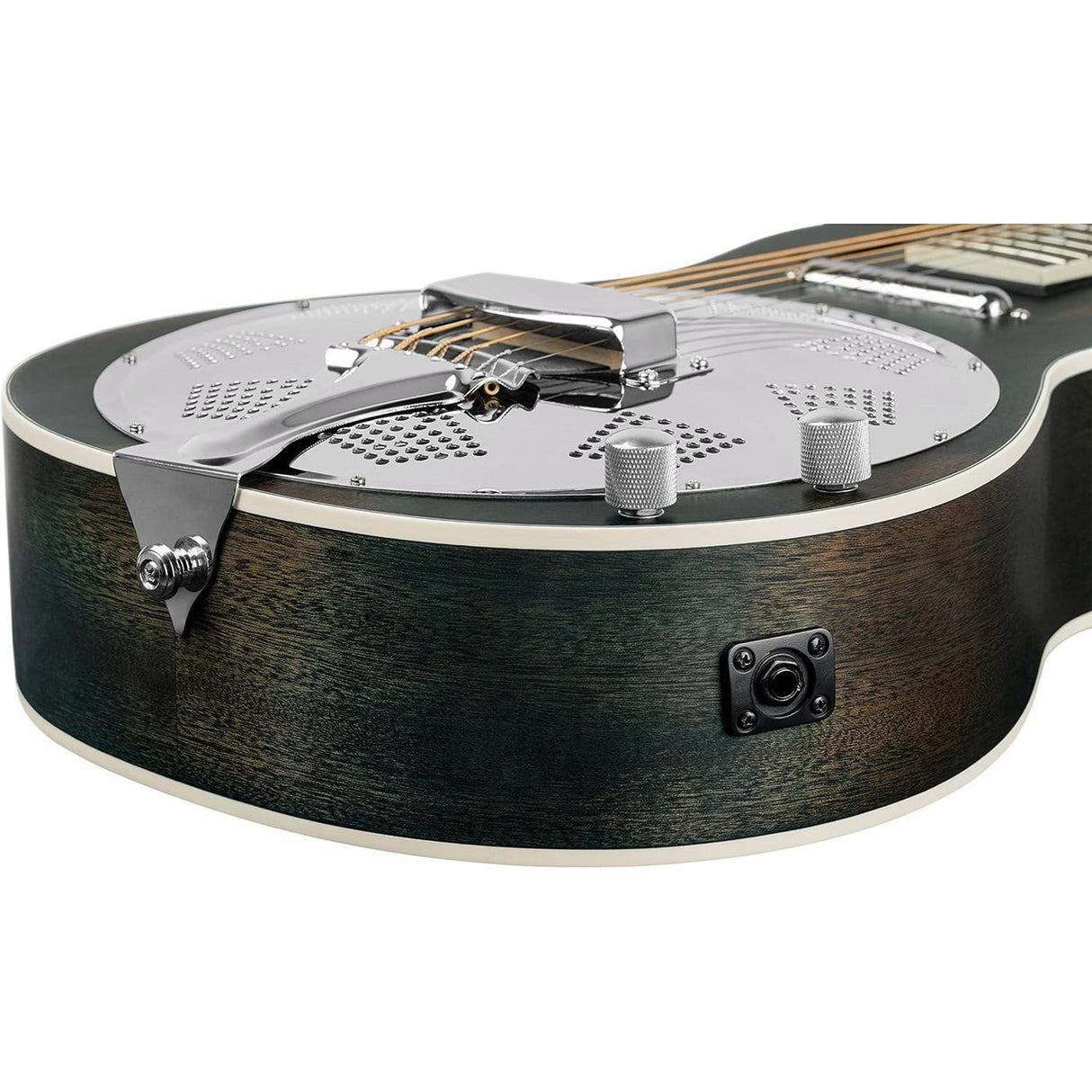 Ortega Guitars RRG30E-DD Americana Series Resonator Guitar Distressed Satin Denim