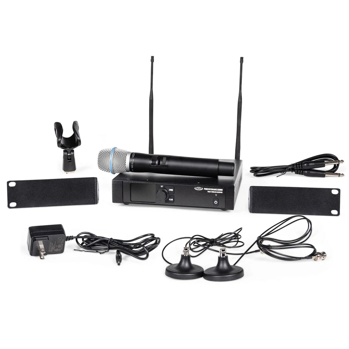 Pure Resonance Audio Portable School Sound System with Dual A115 15-Inch Bluetooth Loudspeakers, WMS1-HH Wireless Microphone, and BTR1 Bluetooth Receiver